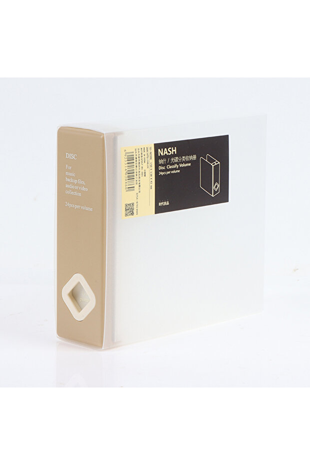 Beige 【C】24 Disc CD DVD Organizer Holder Storage Case Hard Album Capacity Box Portable