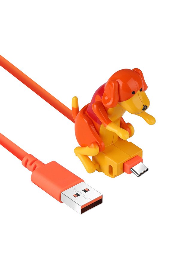 Orange TYPE C Funny Dog Fast Charger Cable Data Cable For iPhone IOS Android Type-C Mobile Phone Cha