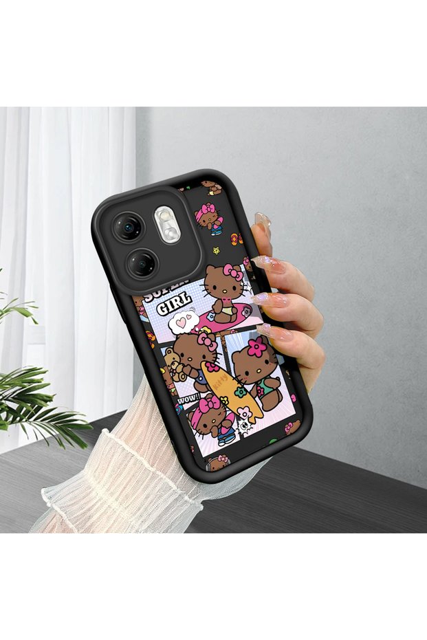Infinix Hot 50I Compatible Black Silicone Case Shockproof with Camera Protection