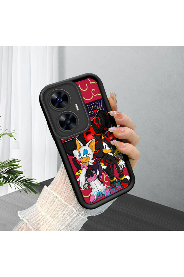 Realme C55 Compatible Black Silicone Case with Shockproof Camera Protection