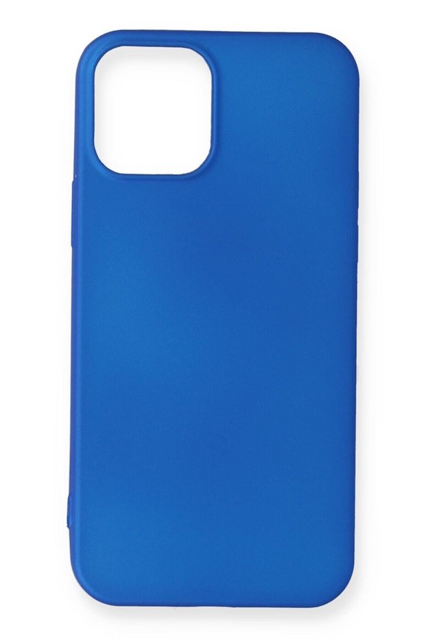 Compatible Case for iPhone 12 Mini Yumauşk Colorful Flexible Premium Rubber Silicone - Blue
