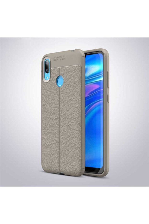 Ultra Protection Leather Look Silicone Surface Case Niss Cover Compatible for Huawei Y7 Prime 2019