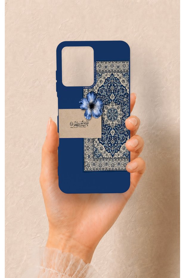 Casper Via M40 Compatible Blue Ethnic Carpet Patterned Silicone Case