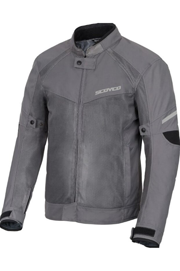Jk118 Motorcycle Jacket Summer Mesh Durable Canvas Fabric Biker Jacket Gray