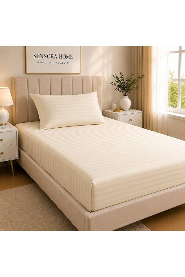 Home Premium Yollu Satin Elastic Sheet + 1 Pillowcase | Hotel Comfort | Single and Double 2 Pillow Cases