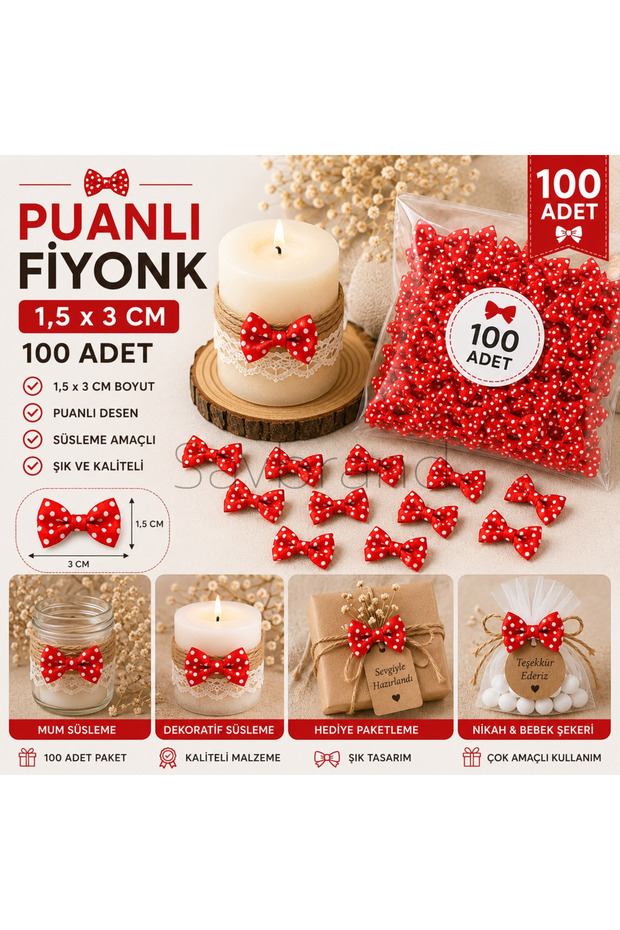 100 Pieces Polka Dot Bow 1.5X3 cm Gift Package Decoration Ribbon Bow Wedding Candy Ornament