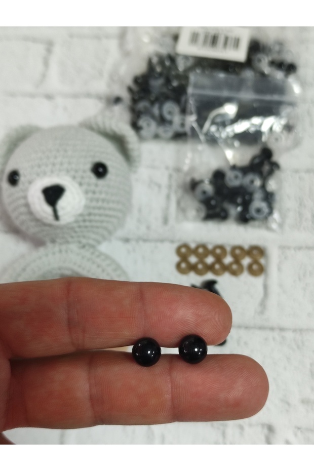 8 mm Amigurumi Screw Eyes, 10 Pairs (20 Pcs)