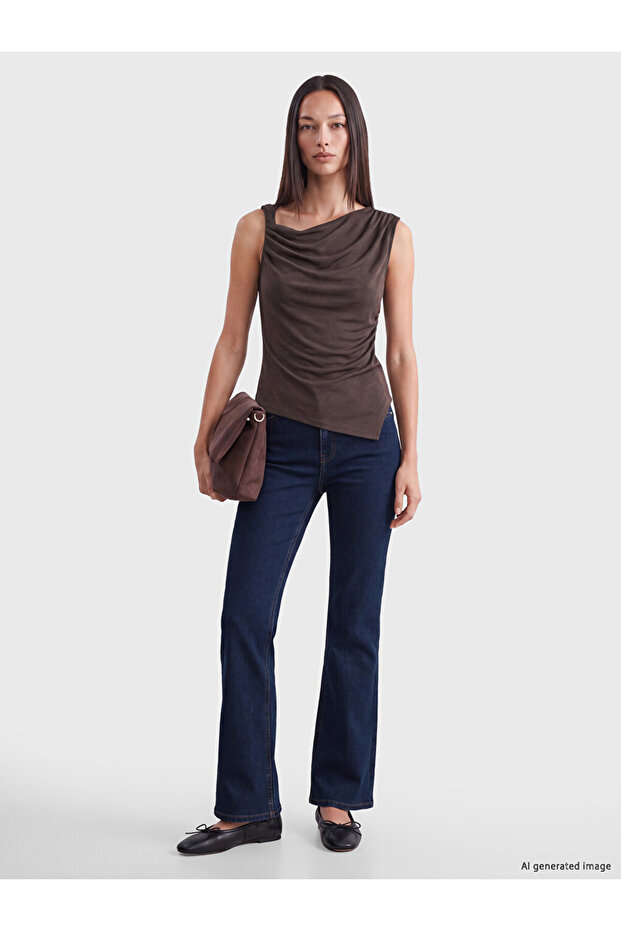 Esvab • Modern & Distinctive High-Waisted Spanish Flare Women's Jean Pants