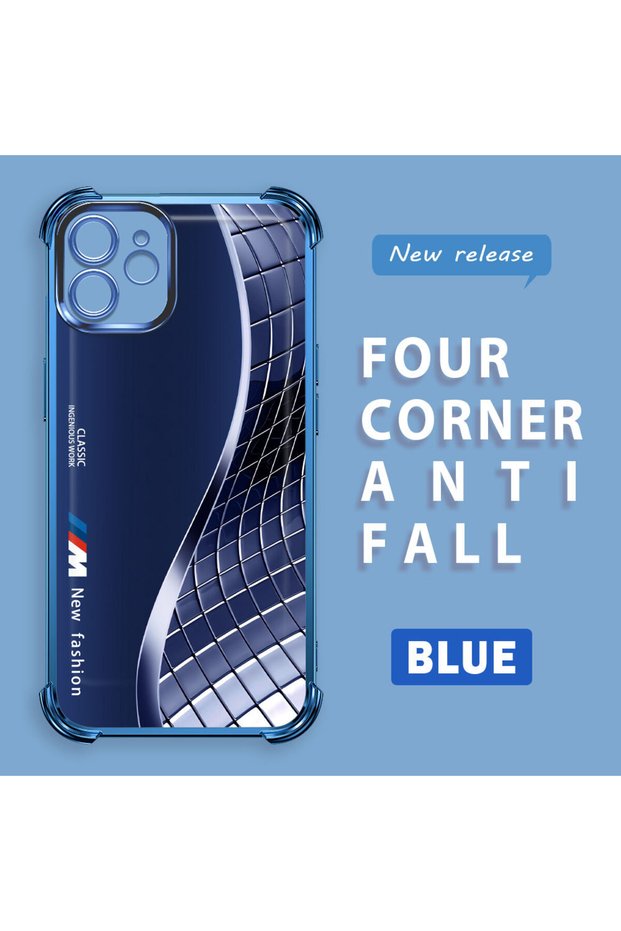 iPhone 12 Compatible Transparent Back Panel Four-Corner Reinforced Impact Protection Glossy Edge Silicone Case