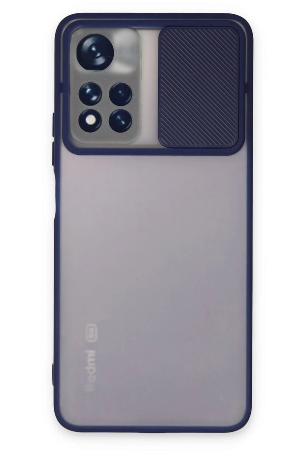 Aconcept Redmi Note 11t Case Palm Frosted Camera Sliding Silicone (35554) - Navy Blue
