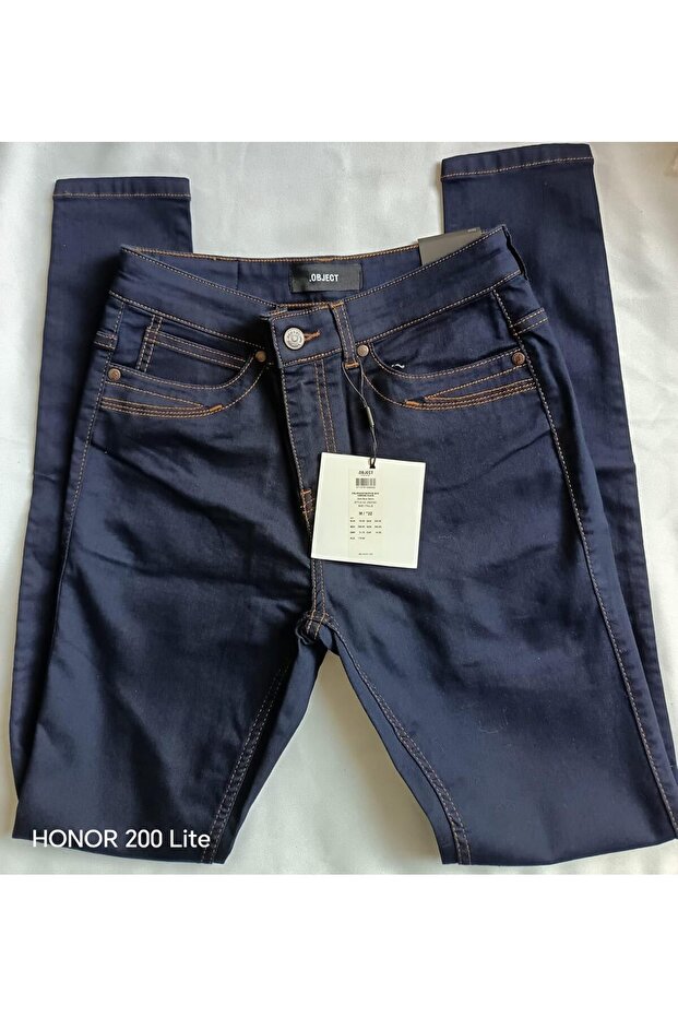 Unisex Dark Navy Blue Skinny Jeans, Size M/32 | Contrast Stitching, 4-Pocket Design, Mid Rise Fit, New with Tags, Women's Denim