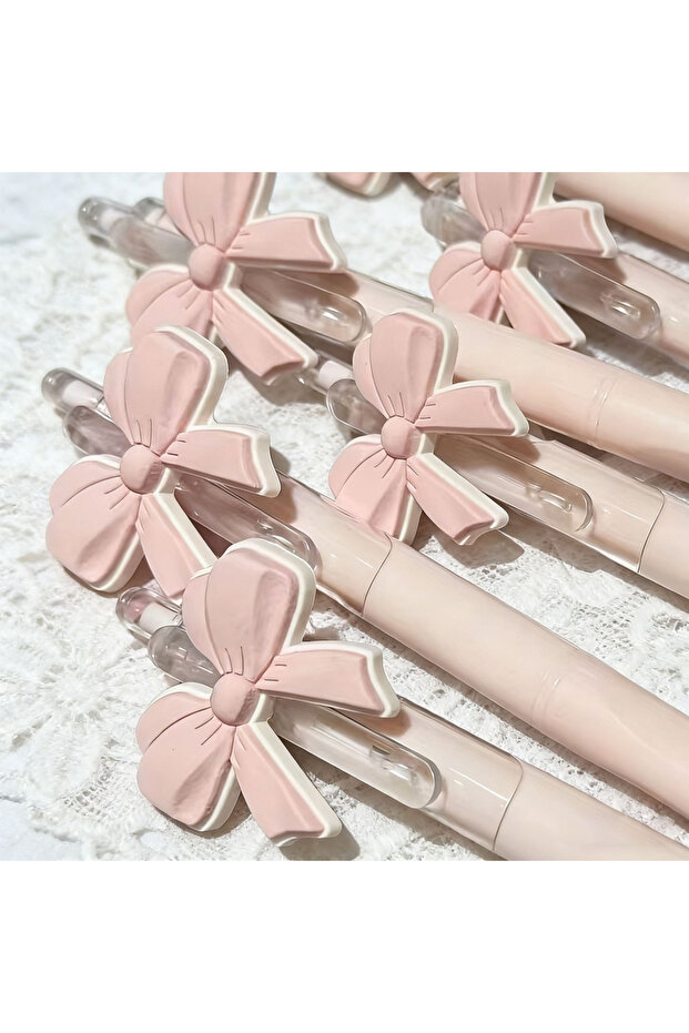 black 5pcs 5/10pcs Fresh Bow Flower Press Neutral Pen ST Head Cute Student Girl Heart Gift Pen Offic