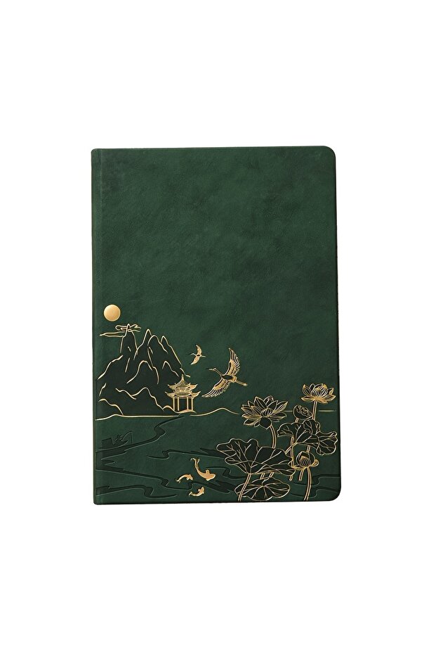 Single Notebook green A5 Work Notepad Gift Box Set, Equipped with Pen & Refill 100 Pages Writing Not