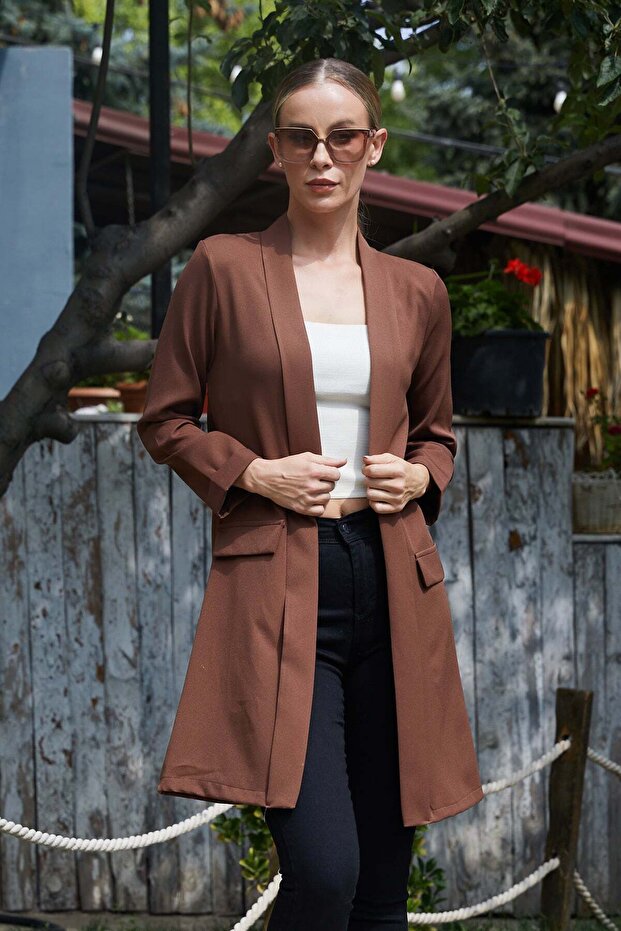 Shawl Collar Blazer Jacket with Layered Sleeves