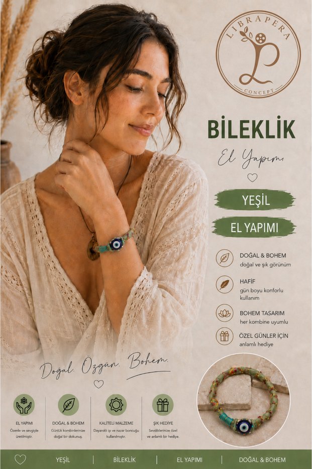 Green Evil Eye Beaded Bohemian Ethnic Bracelet