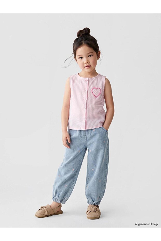 Loose Fit Girls' Jogger Jean Pants (W6)