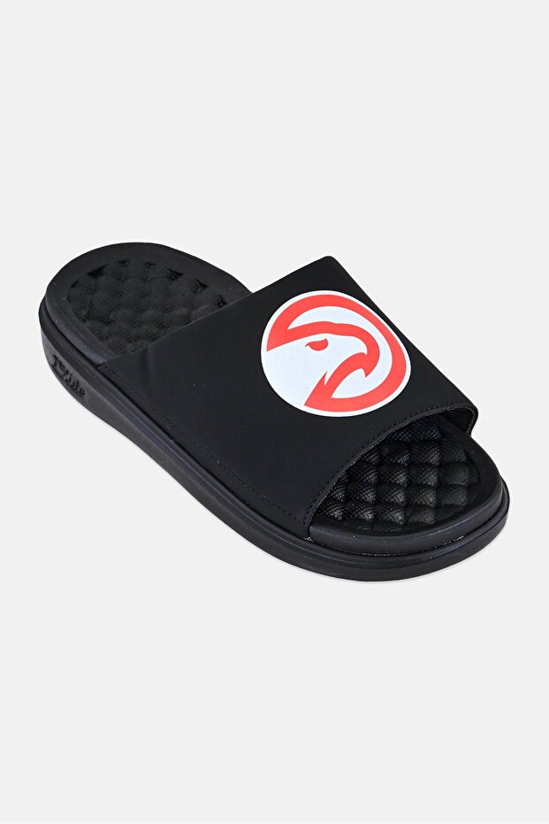 Men Atlanta Hawks Primary Logo Slip On Slides, Black