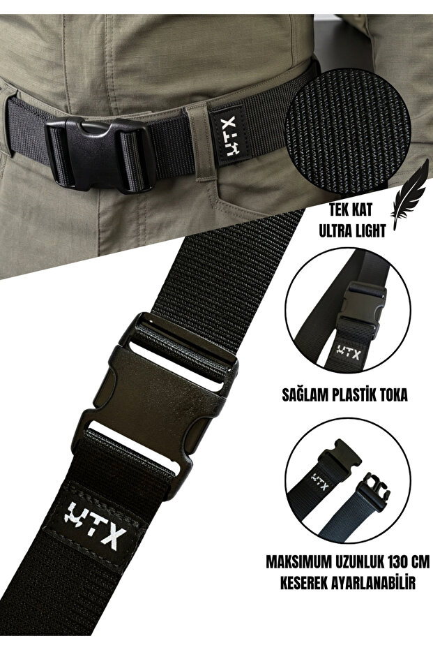 Ultra Light Plastic Adjustable Belt with Locking Buckle