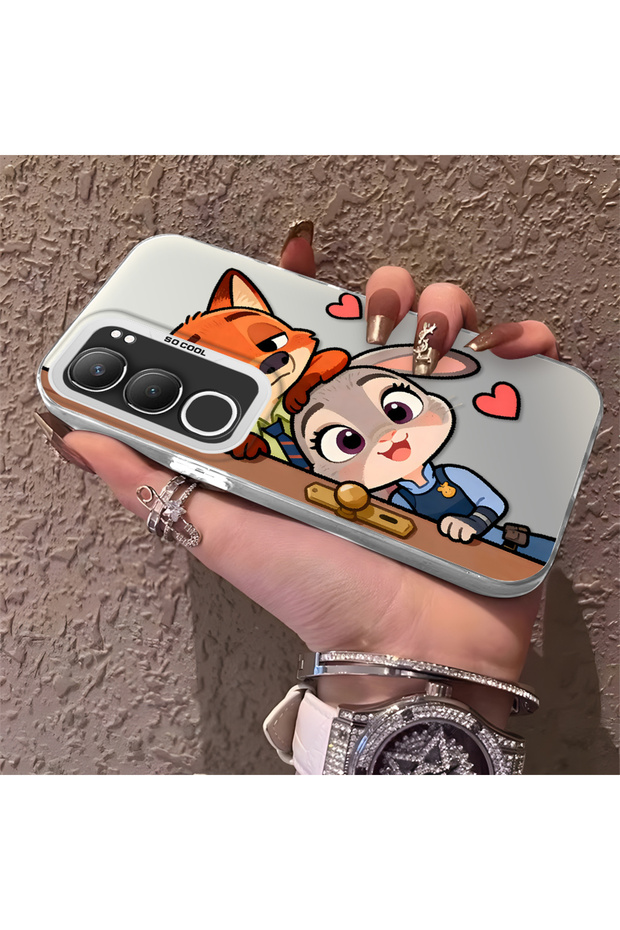 Vivo Y29 5g Compatible High Quality Cartoon Fox and Rabbit Couple Printed Case