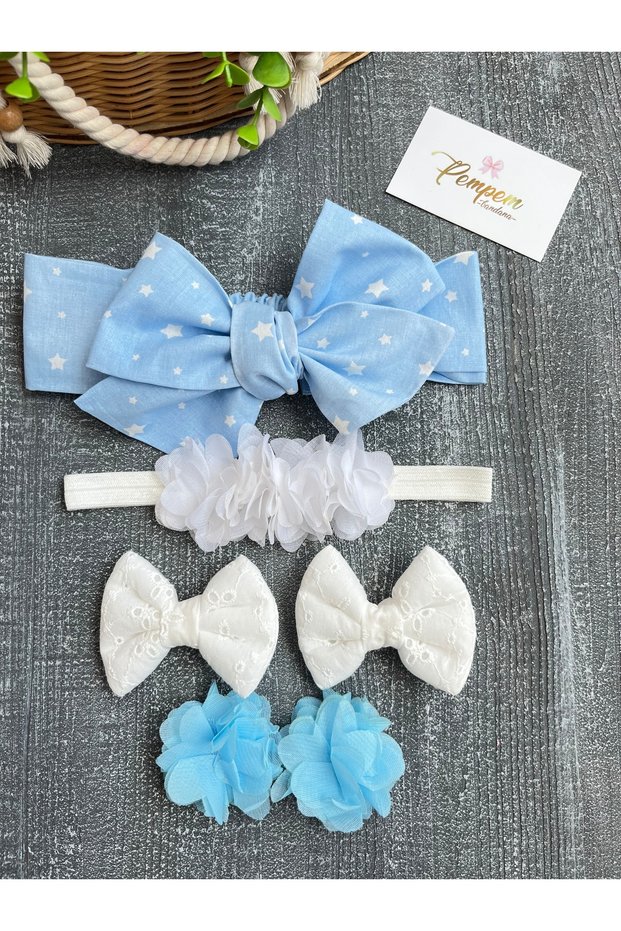 Baby Girl Blue Star Bandana Buckle Set