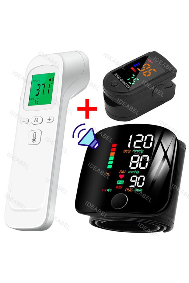 Set 1 Wrist Type Blood Pressure Monitor LED Display Fast Measurement Digital Tensiometer BP Tonomete