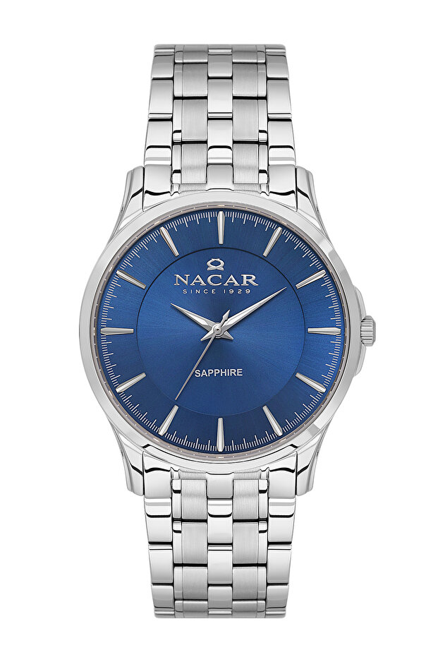 Sapphire Glass Classic Silver - Blue Men's Wristwatch Nc45-2925001-Alm