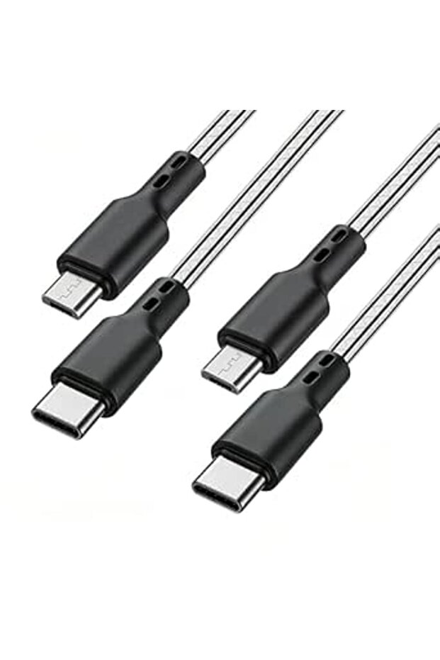 كابل USB A إلى مايكرو USB، 3 أمتار [عبوة من قطعتين] كابلات مايكرو USB، كابلات TPE للشحن السريع ومزامنة البيانات لأجهزة أندرويد الذكية - 1