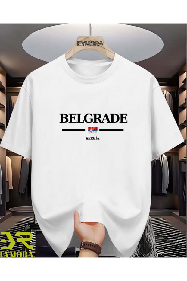 Belgrade Serbia Printed Unisex T-Shirt - Serbia Belgrade Themed City Design Travel Traveler Streetwear White T-Shirt
