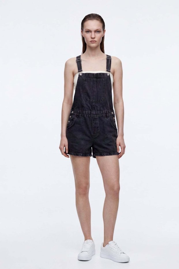 Kadın Denim Salopet Şort TULUM