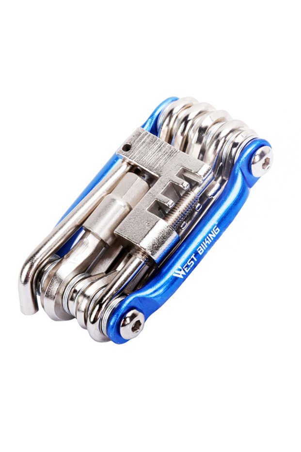 0719007 Blue WEST BIKING 11 in 1 Bicycle Repair Tool Multifunction Bicycle Repair Set MTB Road Bike