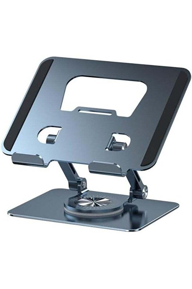 Flat Tablet Stand – Premium Aluminum Alloy Desktop Holder, 360° Rotatable, Foldable & Height Adjustable Stand with Cooling Design for Tablets & Smartphones
