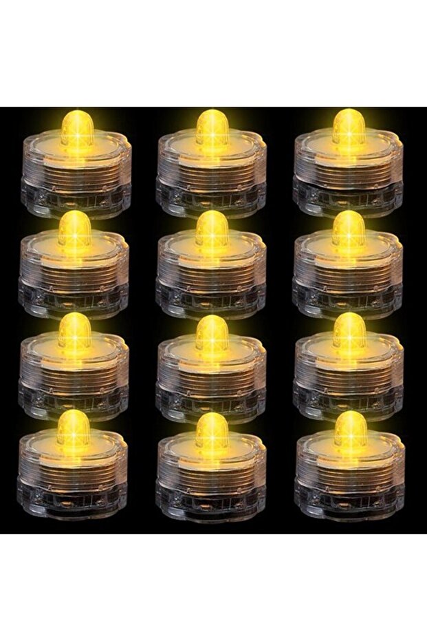 12pc Waterproof Mini LED Underwater Floating Tea Lights for Pond Party