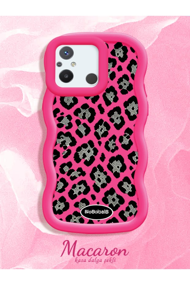 Poco C55 Compatible Wavy Frame Leopard Print High Quality Silicone Phone Case