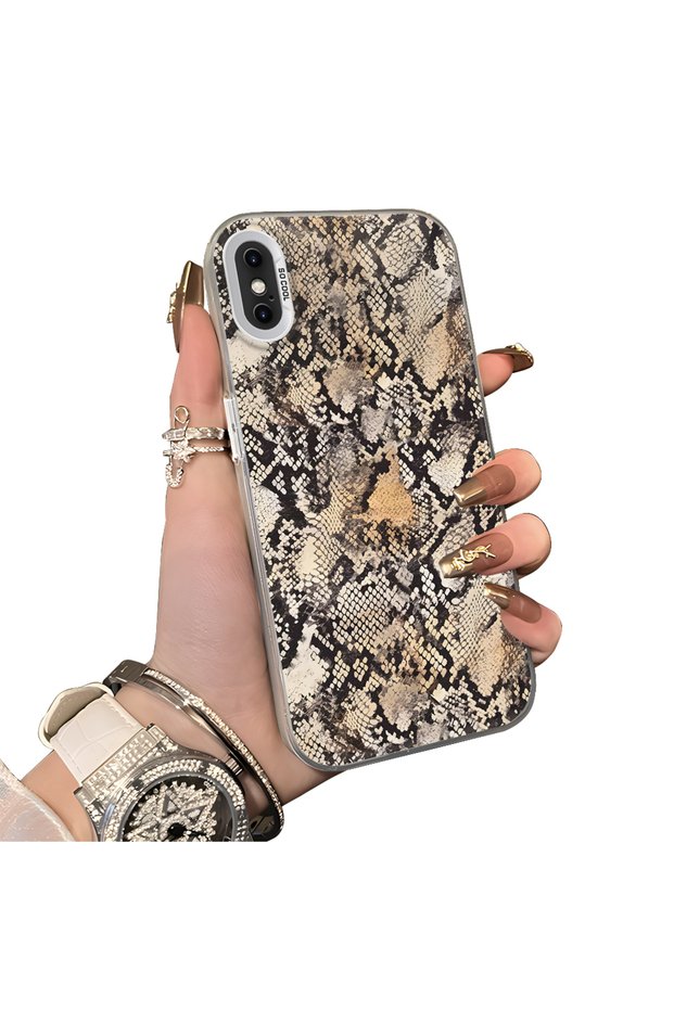 iPhone XS Max Compatible Hard Acrylic Back Silicone Edge Lens Protection Case