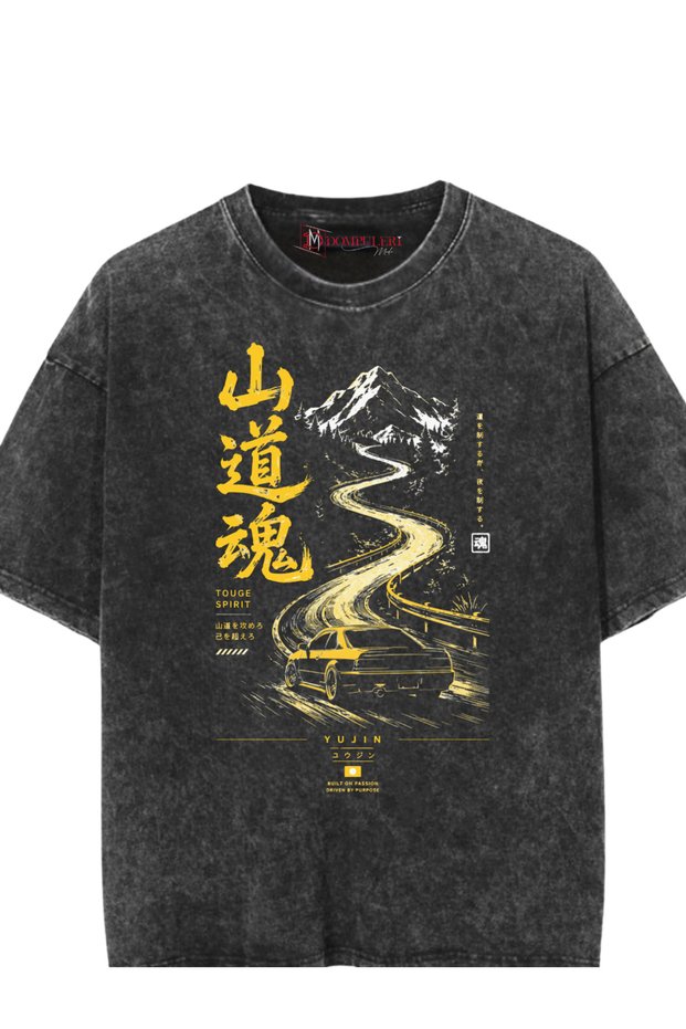 Japan Anime Gothic Printed Unisex Washable Vintage Oversize Vintage T-Shirt
