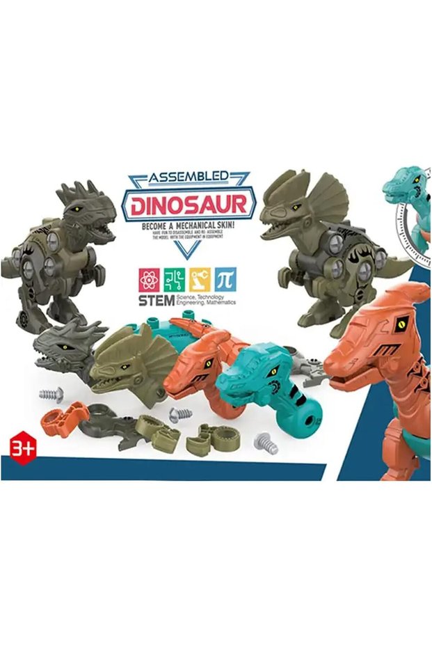 Dinosaur Building Toy DIY Assembly Set with Electric Drill STEM Toy for Kids 3+ Years Boys