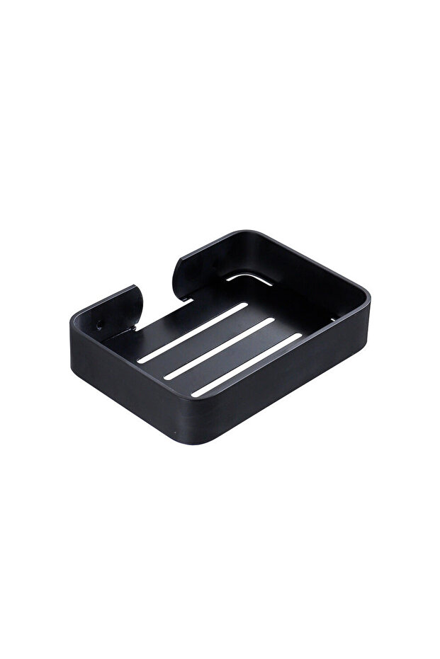 Square black aluminum wall-mounted soap dish | Soap dish