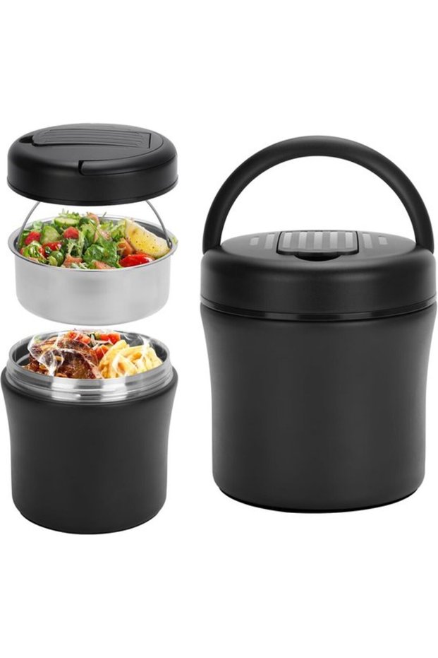 1.2L Insulated Stainless Steel Food & Soup Thermal Lunch Box with Spoon