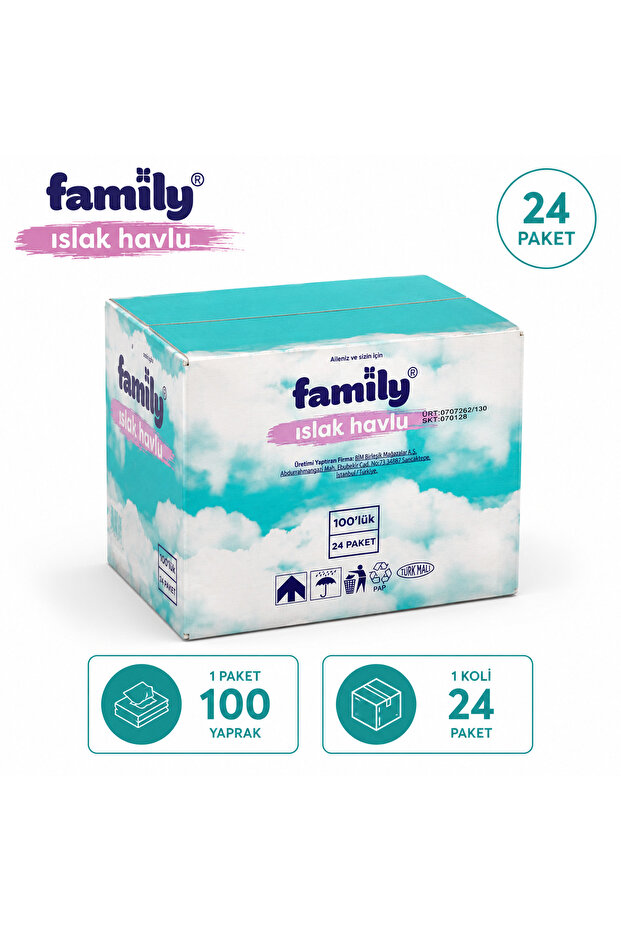 Wet Towel 100 Sheets X 24 Packs – 1 Box Total 2400 Sheets