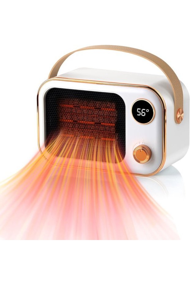 Ceramic fan heater, 1200W extra ceramic fan heater, anti-tip design, mini electric fan radiator for room, living room, desk (white)