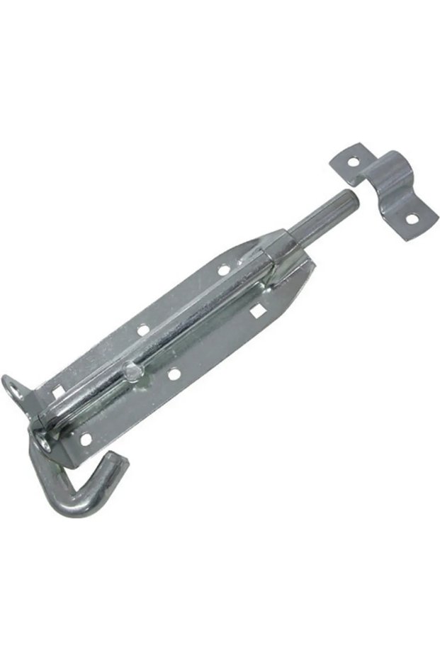 Two 100mm metal door latches for furniture, doors, and windows as security bolts.