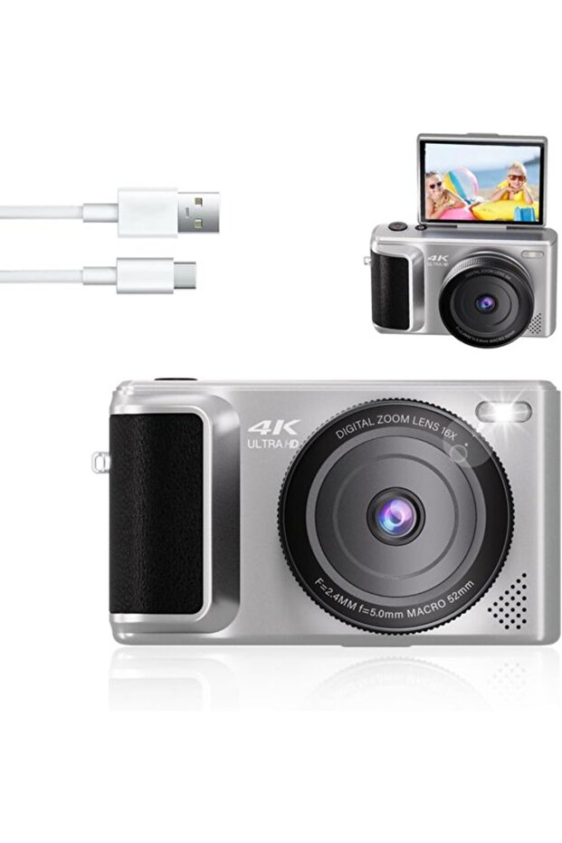 Suitable for 4K 64MP Digital Camera Vlogging 18x Zoom 2.8" Rotatable Screen 32GB