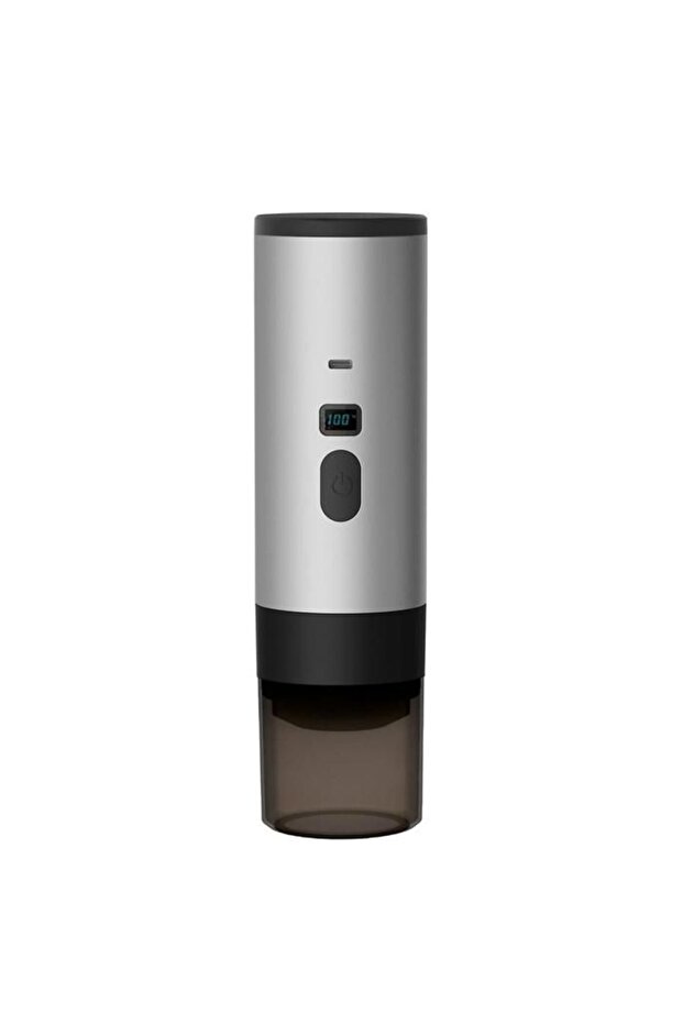 Capsule coffee machine, 90ml water tank, 120ml coffee chamber, rapid heating and extraction, 7800mAh battery, gray.