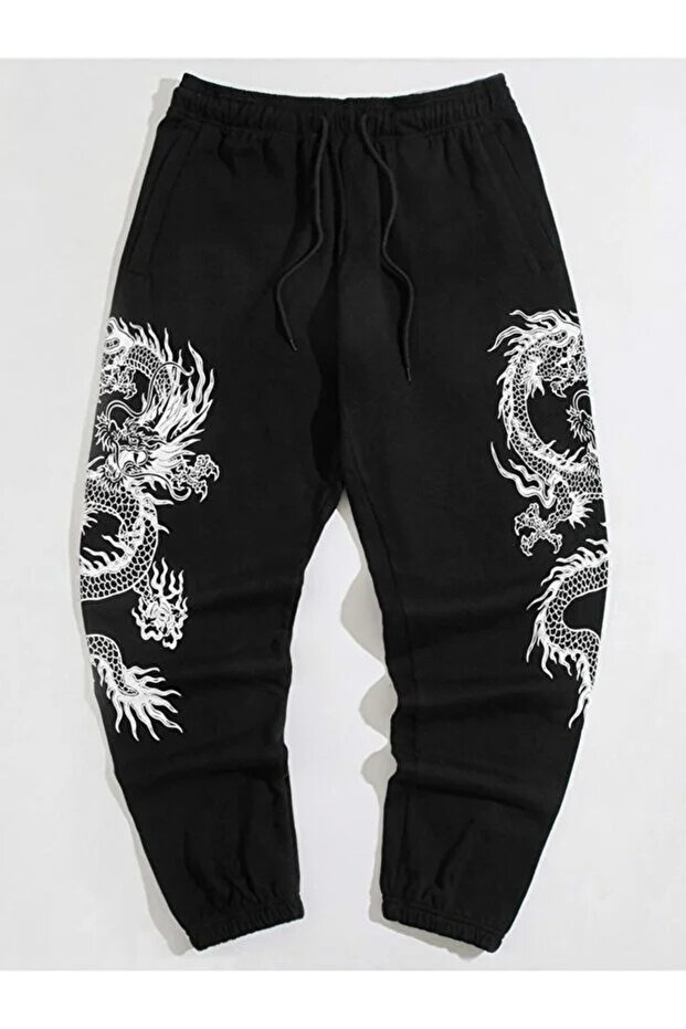 Unisex Figure Front Printed Baggy Pants