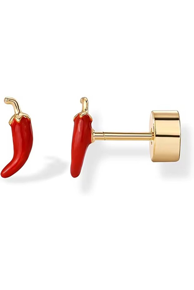 316L Steel Pvd Red Pepper Earrings