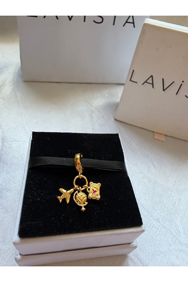 3-Piece Swinging Airplane Silver Charm