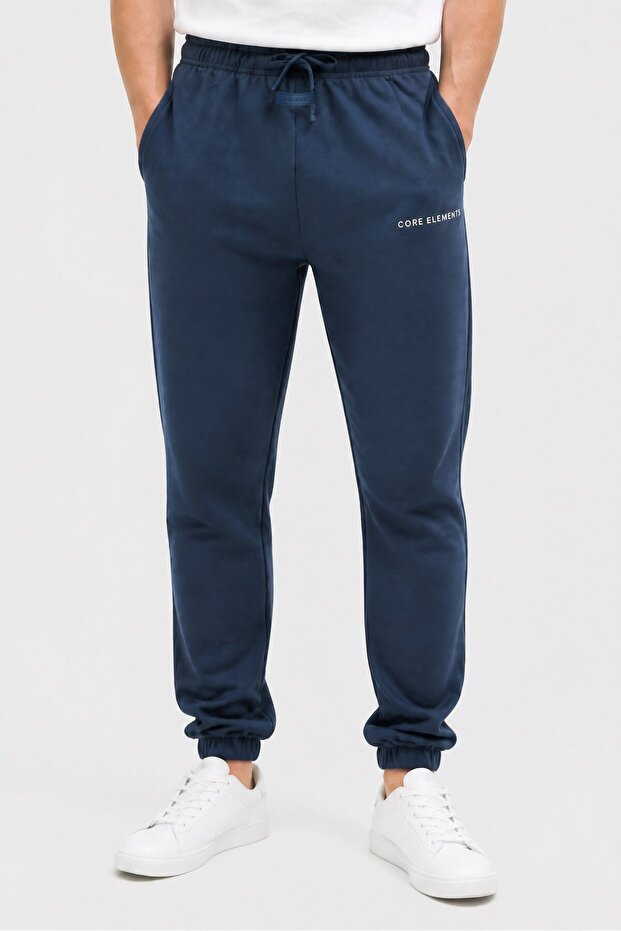 Men Regular Fit Embroidered Logo Jogger Pants, Slate Blue
