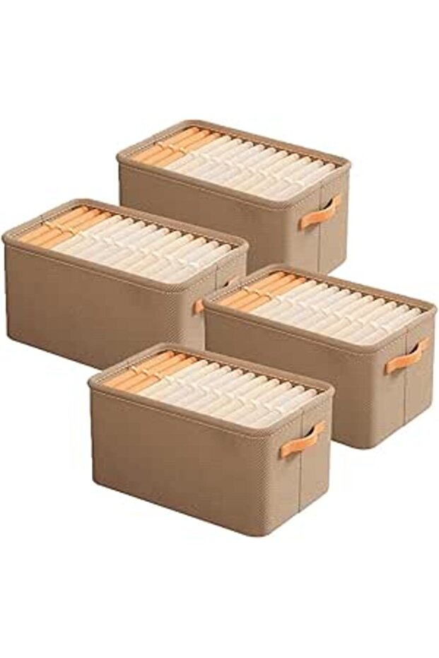 4pcs Foldable Storage Bins, Clothes Storage Box with Large Capacity, Multi-Functional Storage Bags T