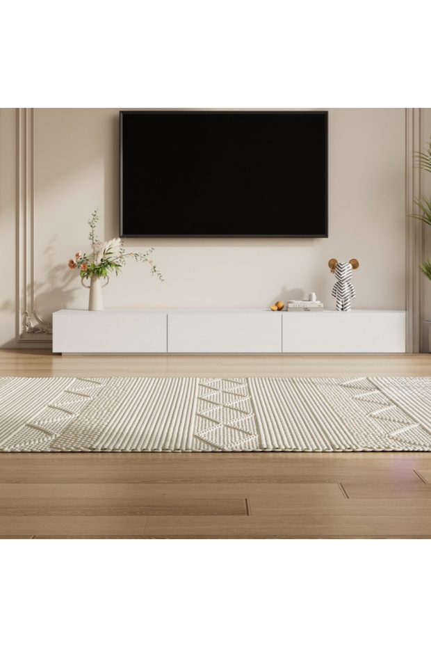 طاولة تلفزيون مايلي - 200x25 سم - ابيض
