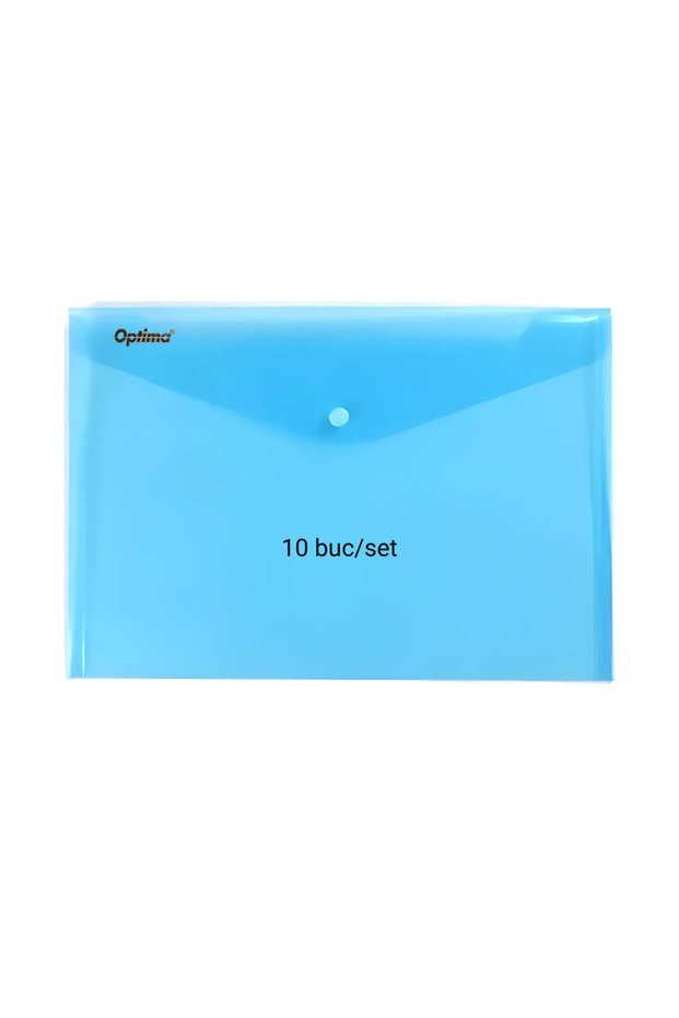 PP Document Protection Folder A4 Landscape, Staple Closure, 10/Set, - Transparent Blue